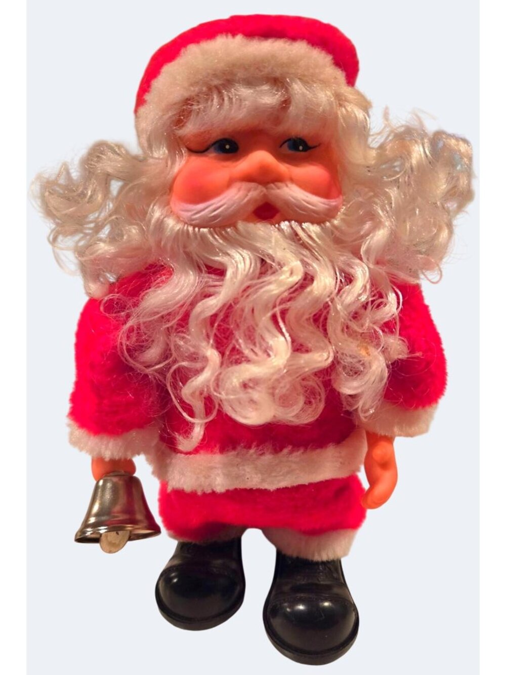 Vintage Battery-Operated Santa Claus Toy With Bell & Red Suit - Retro Christmas